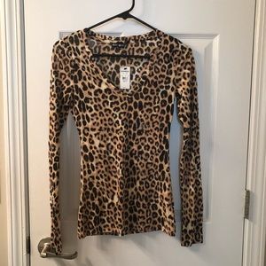 Sexy leopard print long sleeve top.